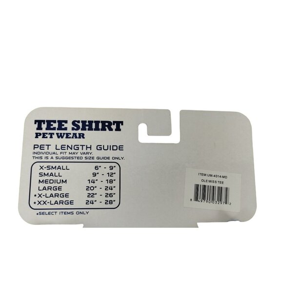 University of Mississippi Ole Miss Rebels Team Medium Dog TShirt Sporty Football - Picture 7 of 10